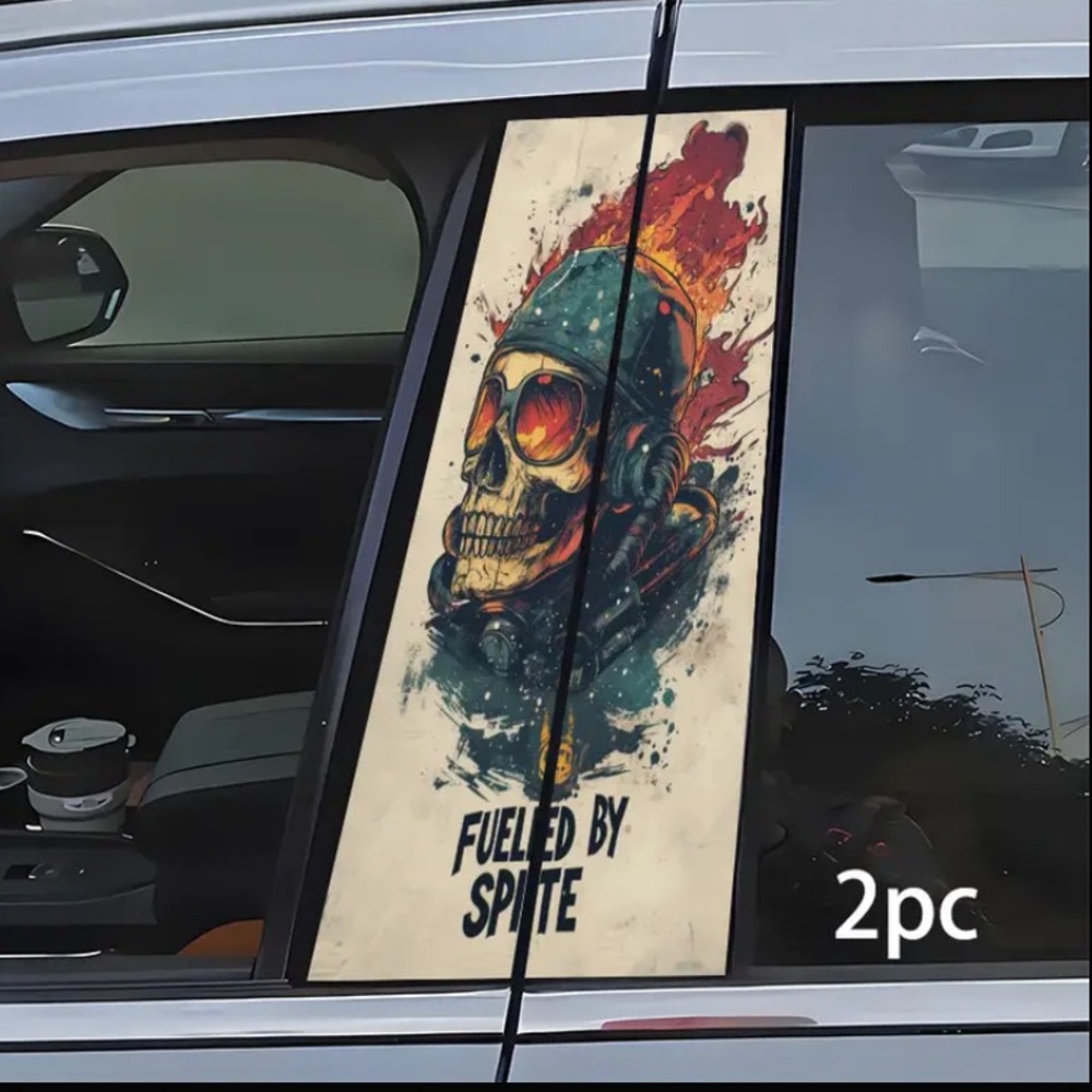 Skull Car Window Decals - 2pc - Picture 4 of 7